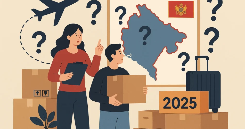 Переезд и работа в Черногории в 2025 году: планы, упаковка, карта, флаг.